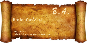 Bade Abád névjegykártya